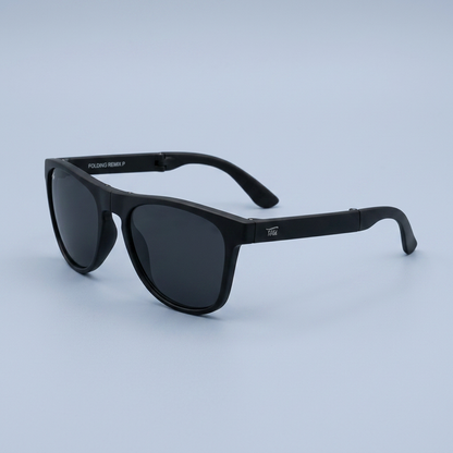 Foldies Polarized Folding Remix With Leather Case and Cleaning Cloth Matte Black - Black