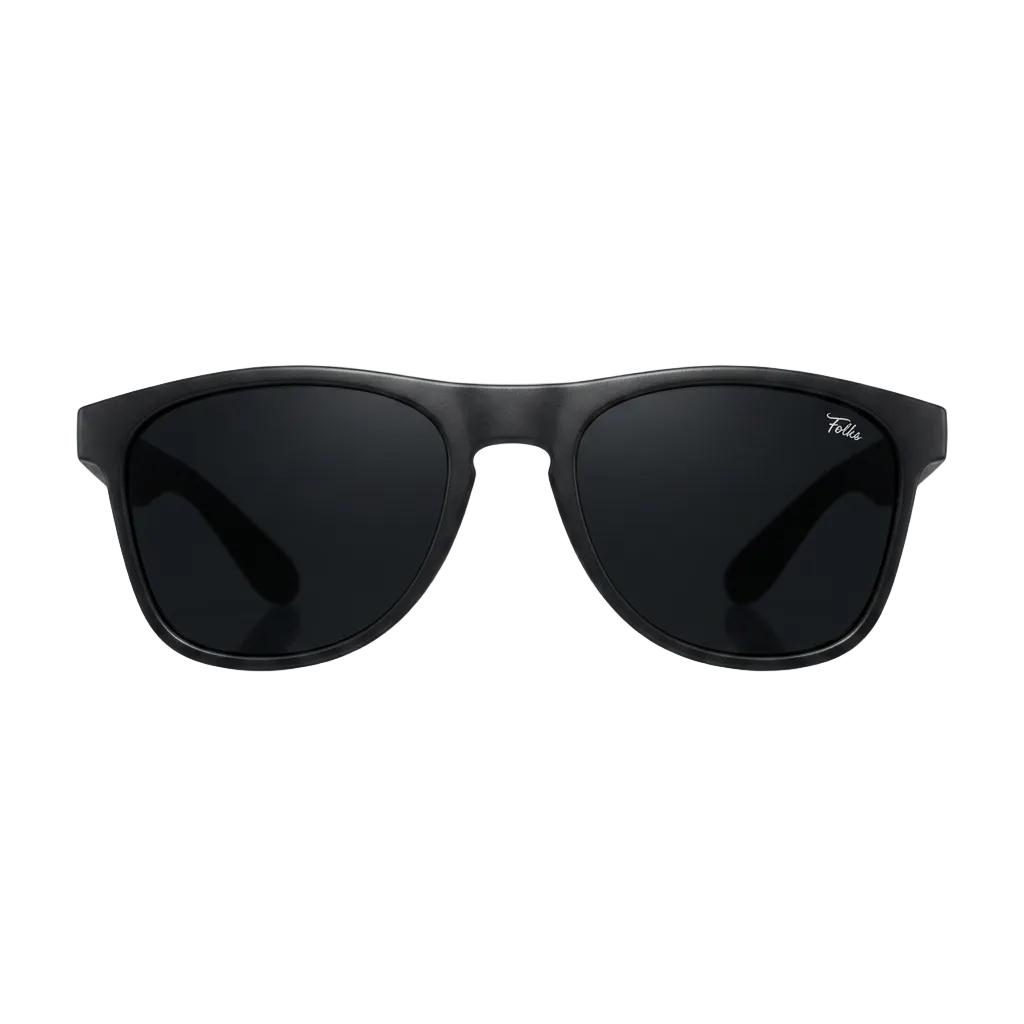 Foldies Polarized Folding Remix With Leather Case and Cleaning Cloth Matte Black - Black