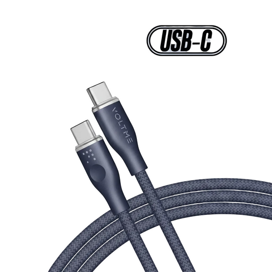 Voltme 100W USB-C to USB-C Fast Charging Cable 1m 3 3ft Dual Nylon Braided Cord PD 5A