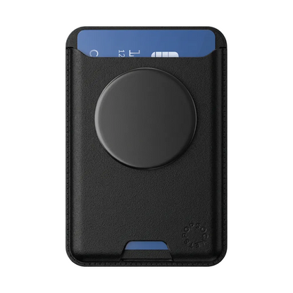 PopSockets Phone Wallet for MagSafe Phone Card Holder with Grip - Black