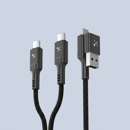 AmazingThing USB-A + USB-C to USB-C + USB-C 4-in-1 PD 100W 1 5m - Black charger