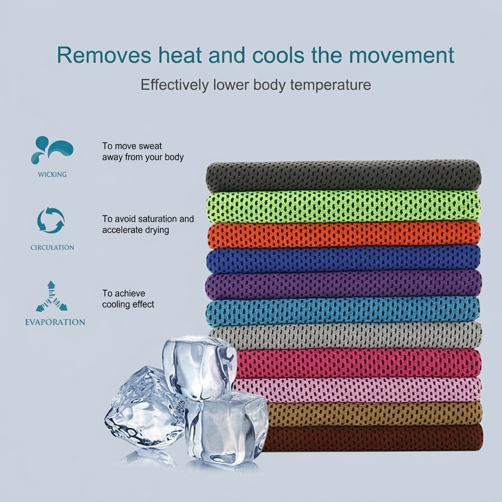 ICE TOWEL Innovative Cooling technology Light Weight in-use view