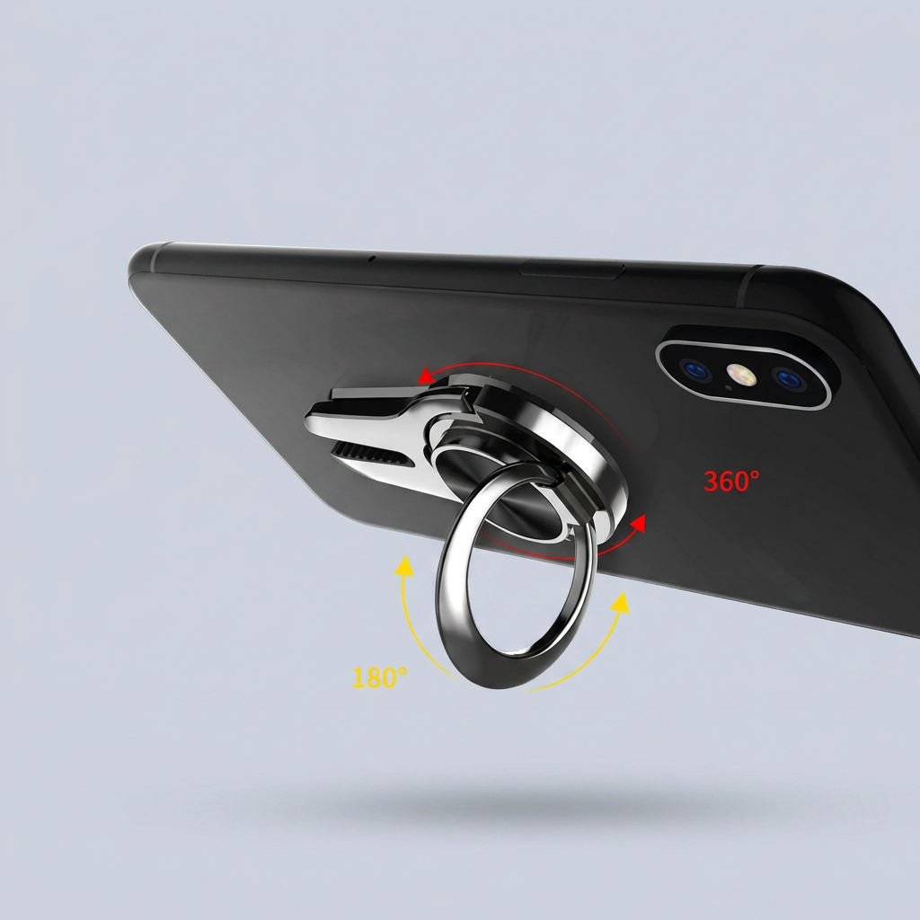 Remax RL-BK01 Car Vent Phone Ring Stand - Black product photo