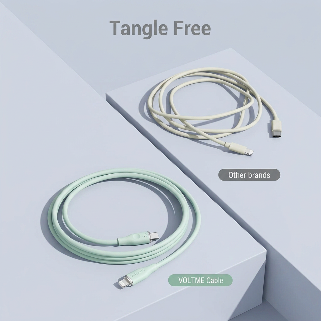 Voltme Powerlink Moss Liquid Silicon Cable USB A to Lightning 3A 60W 1 2M Zinc-Alloy