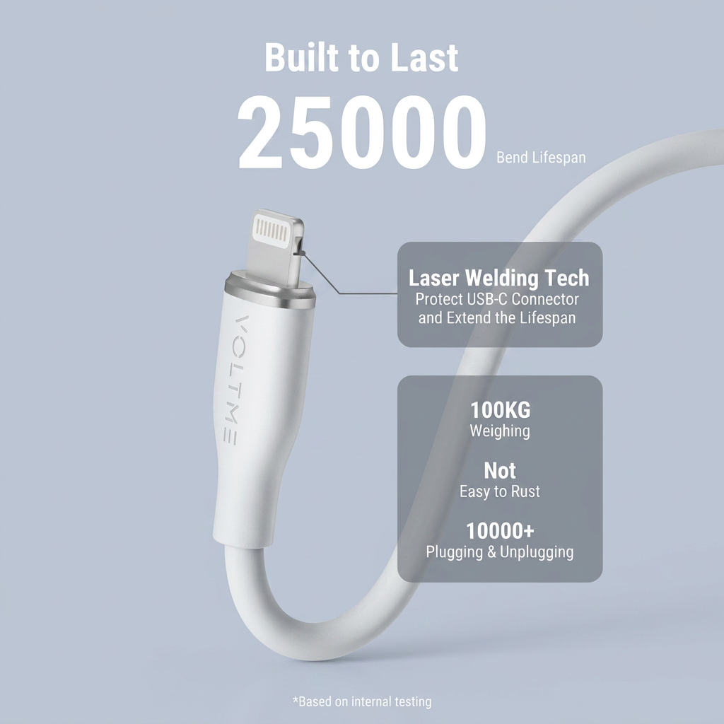 VOLTME 30W USB-C to Lightning Cable 2 0m product photo