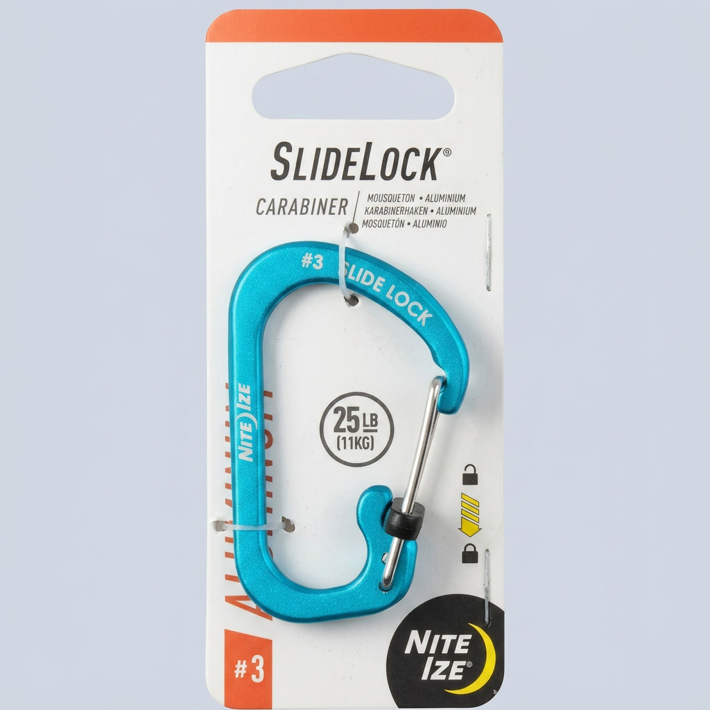 Niteize CSLA3-03-R6 SlideLock Carabiner- Blue