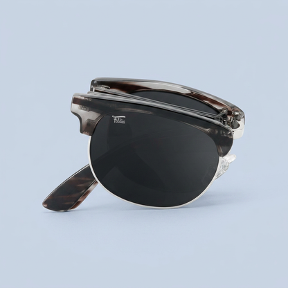Foldies Polarized Folding Browline Sunglasses With Cleaning Cloth and Leather Case product