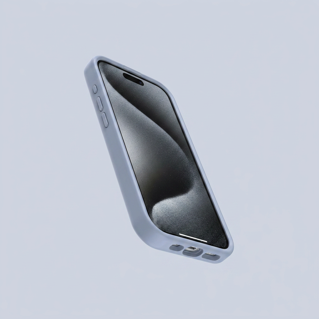 OtterBox iPhone 15 Pro OtterGrip Symmetry Series Case - Blue in-use view