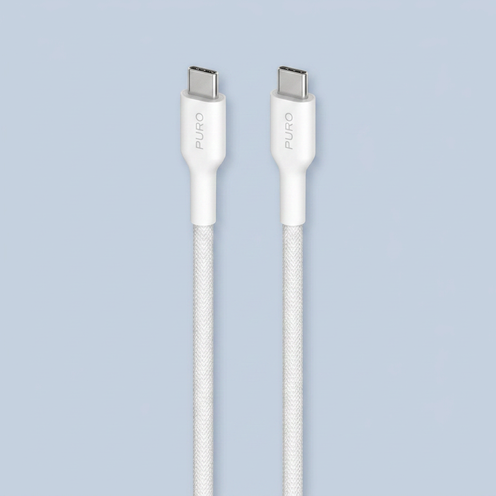 Puro Fabric Cable From USB-C To USB-C 1 2m - Whit