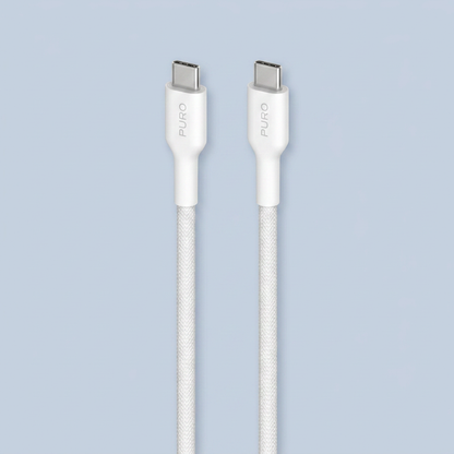 Puro Fabric Cable From USB-C To USB-C 1 2m - Whit