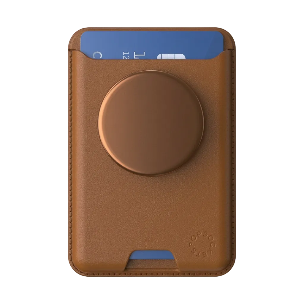 Popsockets Phone Holder Pop Wallet Grip Leather Magsafe Cognac