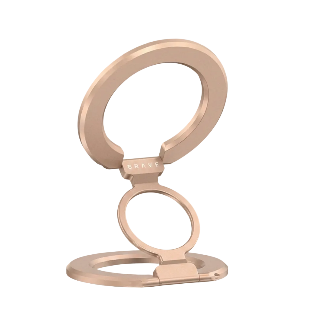 BRAVE 3-in-1 Magnetic Ring Holder & Kickstand - Golden product photo