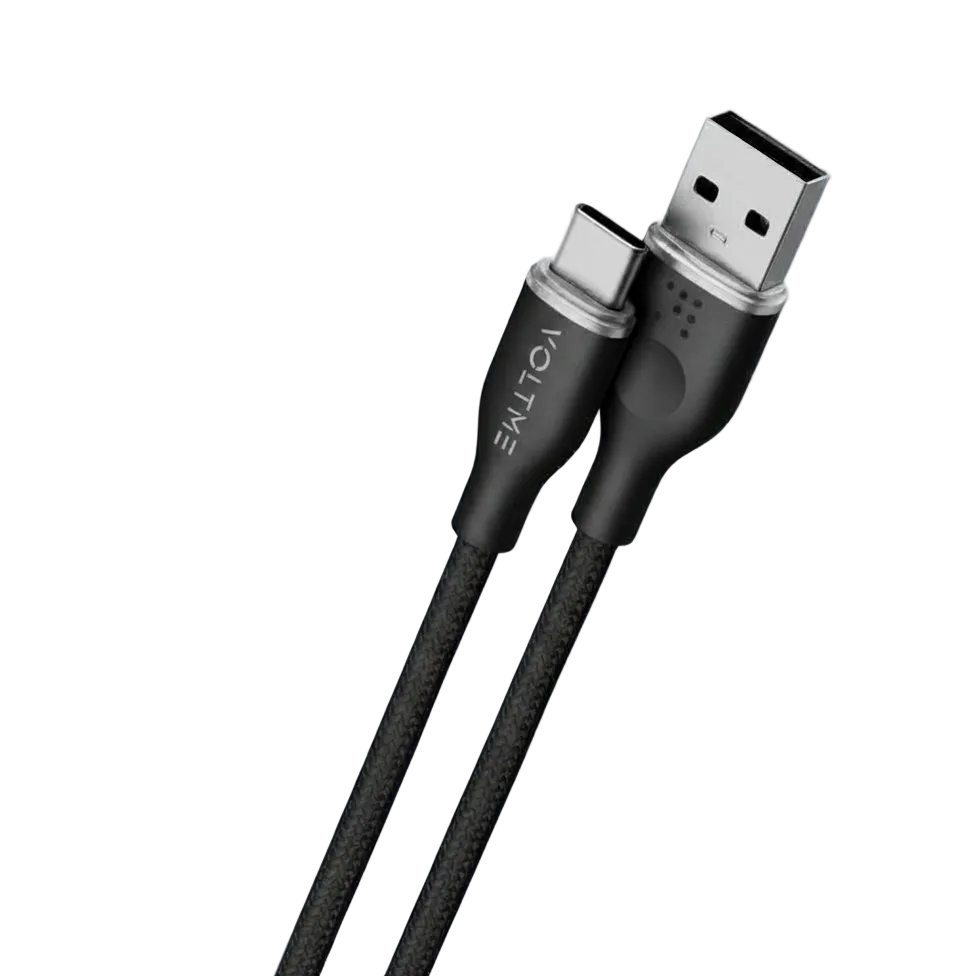 Voltme Bawer Link Rugg USB-A TO USB-C Fast Charging Cable -1 8M 60W 3A-Black product photo