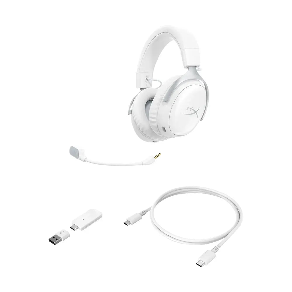 HYPERX CLOUD III S - WIRELESS GAMING HEADSET (WHITE) for Ultimate Gaming Experience
