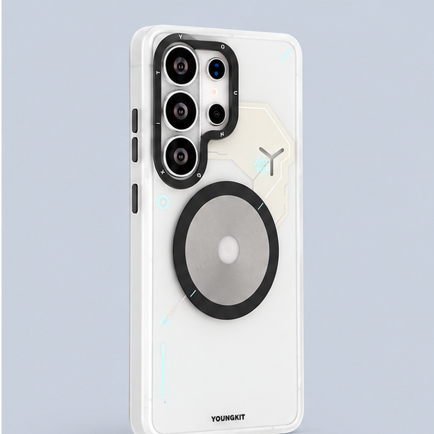Youngkit  Samsung Galaxy S26 Ultra Magnetic Case Unique Disc Design TPU + PC Phone Case