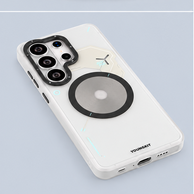 Youngkit  Samsung Galaxy S26 Ultra Magnetic Case Unique Disc Design TPU + PC Phone Case