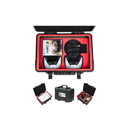 Devaso Hard Shell Travel Waterproof Case for Playstation 5 Console, Controllers, Games and Accessories - Black