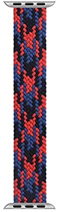 WIWU Braided Solo Loop Watchband For iWatch 42-44mm - Black+Red+Dark Blue