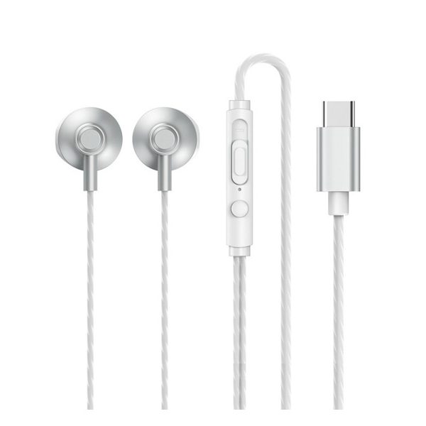 Remax Headphone Type-C Wired For Calls Music RM-711a Silver