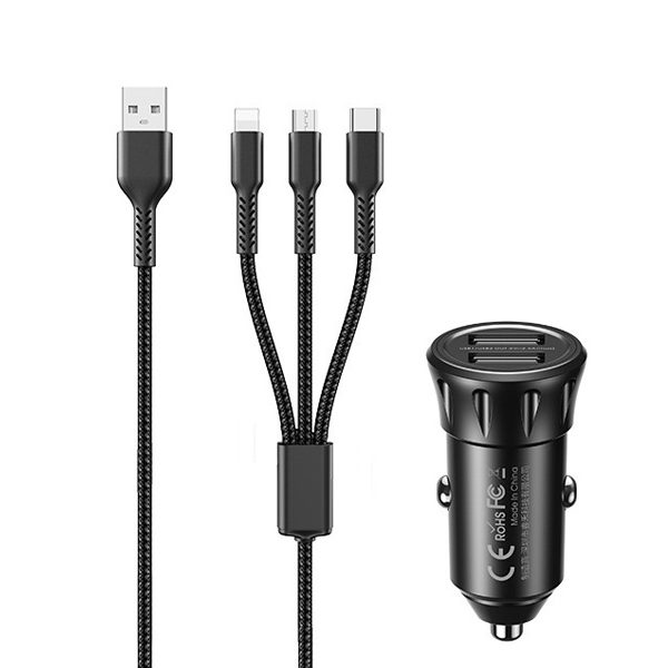 Remax RCC236 Vanguard Series 2USB 2.4A Car Charger with Universal Cable