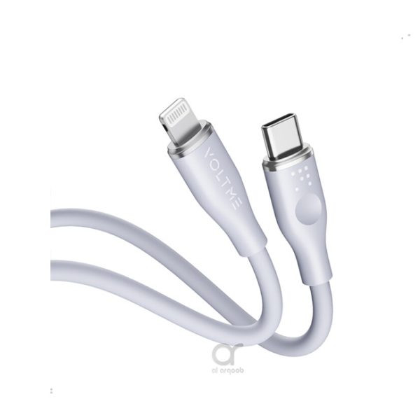 Voltme Powerlink Moss Liquid Silicon Cable Type C to Lightning 3A / 1.2M Zinc-Alloy Connector Gray