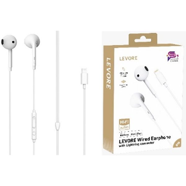 Levore Wired Earphones With Lightning Connector - White