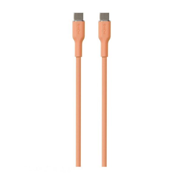 Puro Power and Data Sync Soft Cable USB-C TO USB-C 1,5M ( Orange)