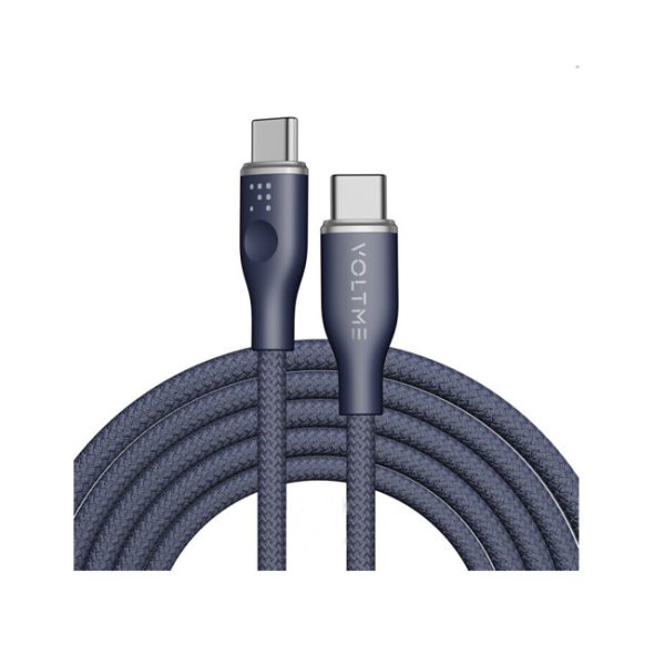 Voltme Powerlink Rugg Double Nylon Cable Type C to Type C 3A - 1.8M (60W) Blue