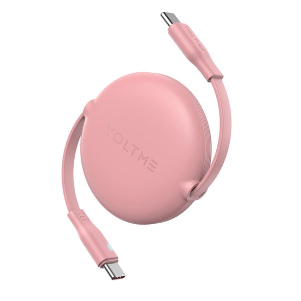 Voltme Powerlink YoYo Retractable Type-C to Type-C Cable - 60W PD  1M - Pink