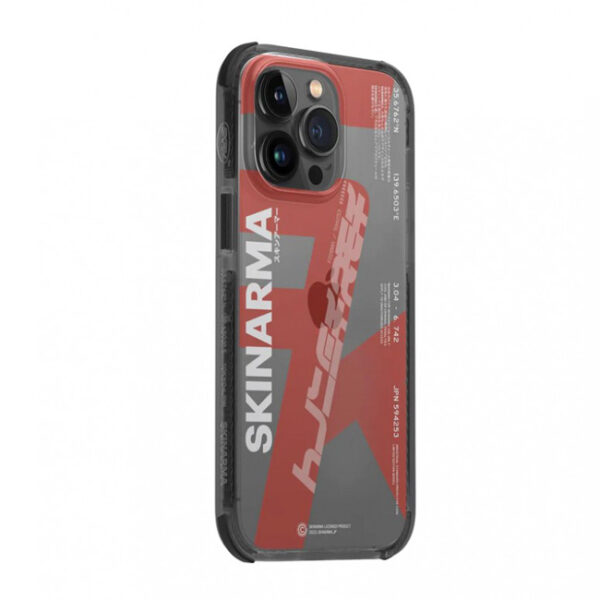 Skinarma iPhone 14 Pro Case with Shockproof Edges - Transparent Red
