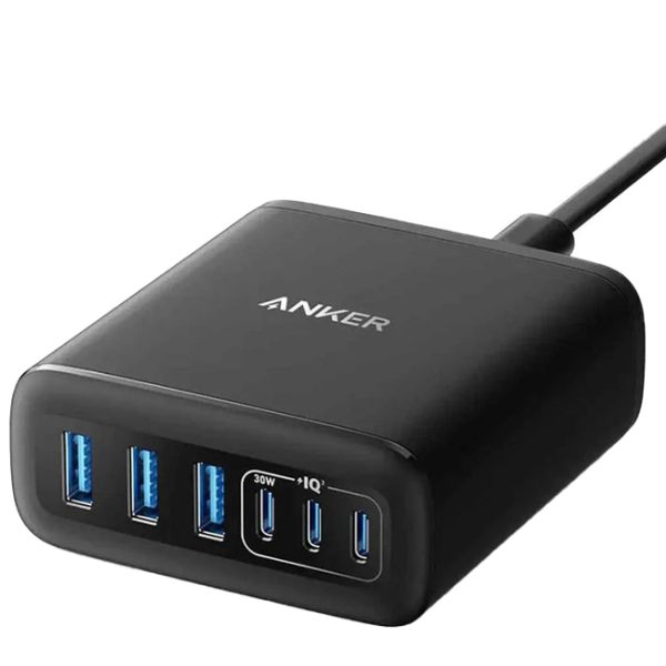 Anker Charger (112W, 6 Ports, GaN) (Black)