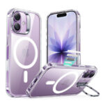 ESR iPhone 17 HaloLock Classic Hybrid Case with Stash Stand  (Clear)
