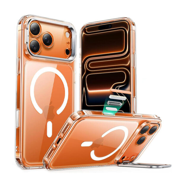 ESR  iPhone 17 Pro HaloLock Classic Hybrid Case with Stash Stand (Clear)