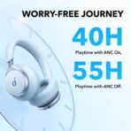 ⁦Soundcore by Anker, Space One, Noise Cancelling Wireless Audio, Comfortable Fit -Blue⁩ - الصورة ⁦2⁩