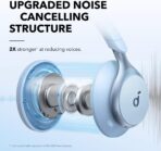 ⁦Soundcore by Anker, Space One, Noise Cancelling Wireless Audio, Comfortable Fit -Blue⁩ - الصورة ⁦3⁩