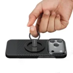 ⁦AmazingThings iPhone 17 Pro Max Titan Max Heavy-Duty Build With Lens Kickstand- Black⁩ - الصورة ⁦3⁩