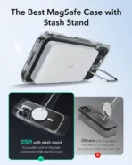 ESR  iPhone 16 Pro Max Classic Hybrid (HaloLock) with Stash Stand Case (Black) - Image 3
