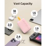 ⁦VOLTME Hypercore 10K Sling Power Bank | 22.5W Output |  10,000mAh  - Pink⁩ - الصورة ⁦4⁩