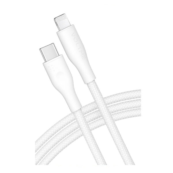 Voltme Usb Type C to Lightning PowerLink Rugg Fast Charge Cable  3A 30W- White