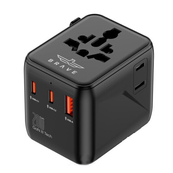 BRAVE 20W FAST TRAVEL CHARGER GAN 3 PORT + AC ADAPTER
