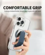 MagSafe Stand Case Apple iPhone 13 Promax with Foldable Wristband Grip -Clear - Image 3