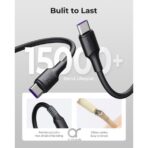 ⁦Voltme Usb C to Type C Powerlink EDC Series Cable  2.0M 5A 100W Black⁩ - الصورة ⁦2⁩