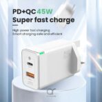 ⁦BRAVE 45W GAN FAST CHARGER WITH CABLE⁩ - الصورة ⁦2⁩