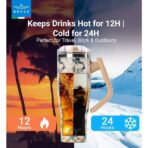 ⁦Brave Temp Guard Vacuum Insulated Travel Mug 1200ml - Yellow Rose⁩ - الصورة ⁦3⁩