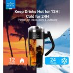 ⁦Brave Temp Guard Vacuum Insulated Travel Mug 950ml - Black⁩ - الصورة ⁦4⁩