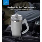 ⁦Brave Temp Guard Vacuum Insulated Travel Mug 950ml - Light Grey⁩ - الصورة ⁦3⁩