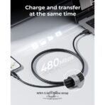 ⁦Voltme Usb C to Type C Powerlink EDC Series Cable  2.0M 5A 100W Black⁩ - الصورة ⁦4⁩