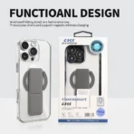 ⁦MagSafe Stand Case Apple iPhone 15 Pro with Foldable Wristband Grip -Clear⁩ - الصورة ⁦4⁩